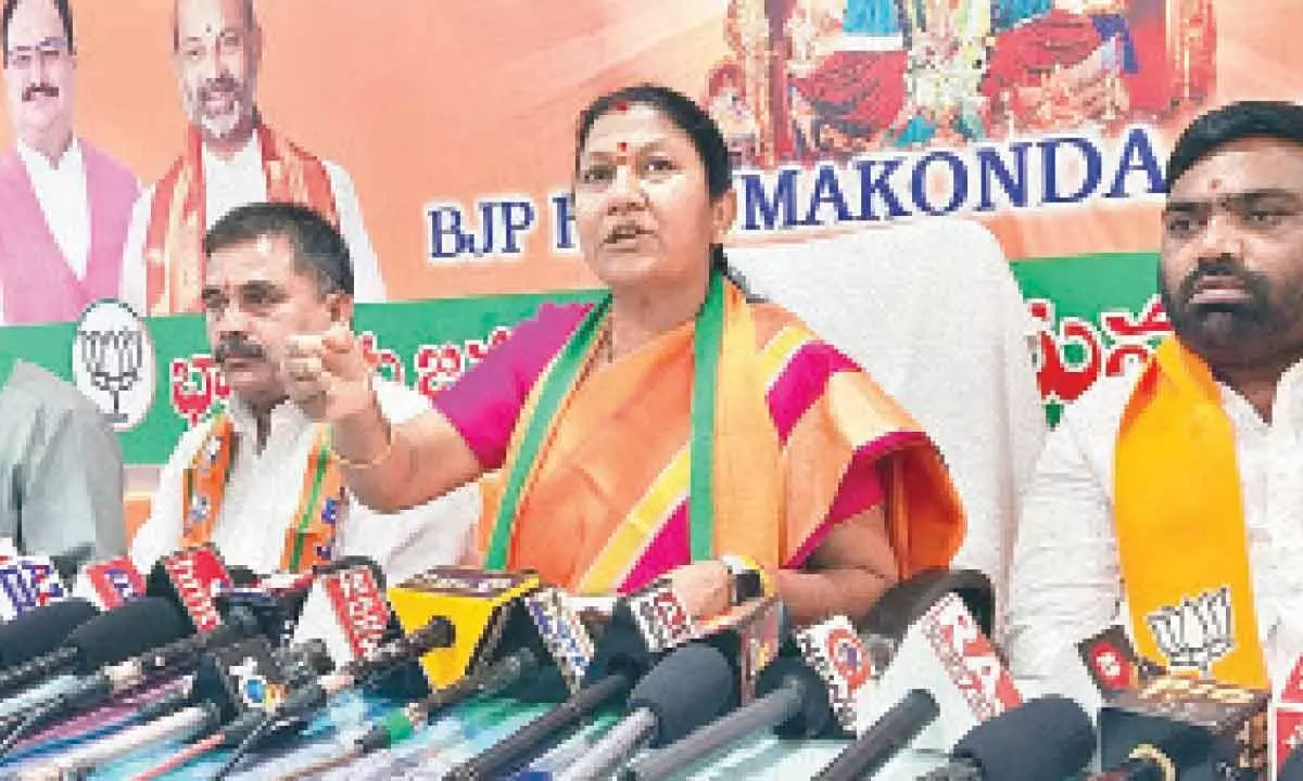 Warangal: BJP leader accuses KT Rama Rao of peddling lies