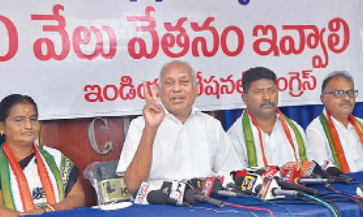 Tirupati: Implement minimum wage of `20K to all outsourcing workers says Dr Chinta Mohan