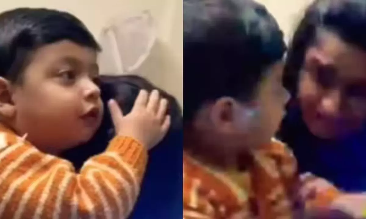 Watch The Trending Video Of 2-Year-Old-Boy Motivating His Mother For Going To Office