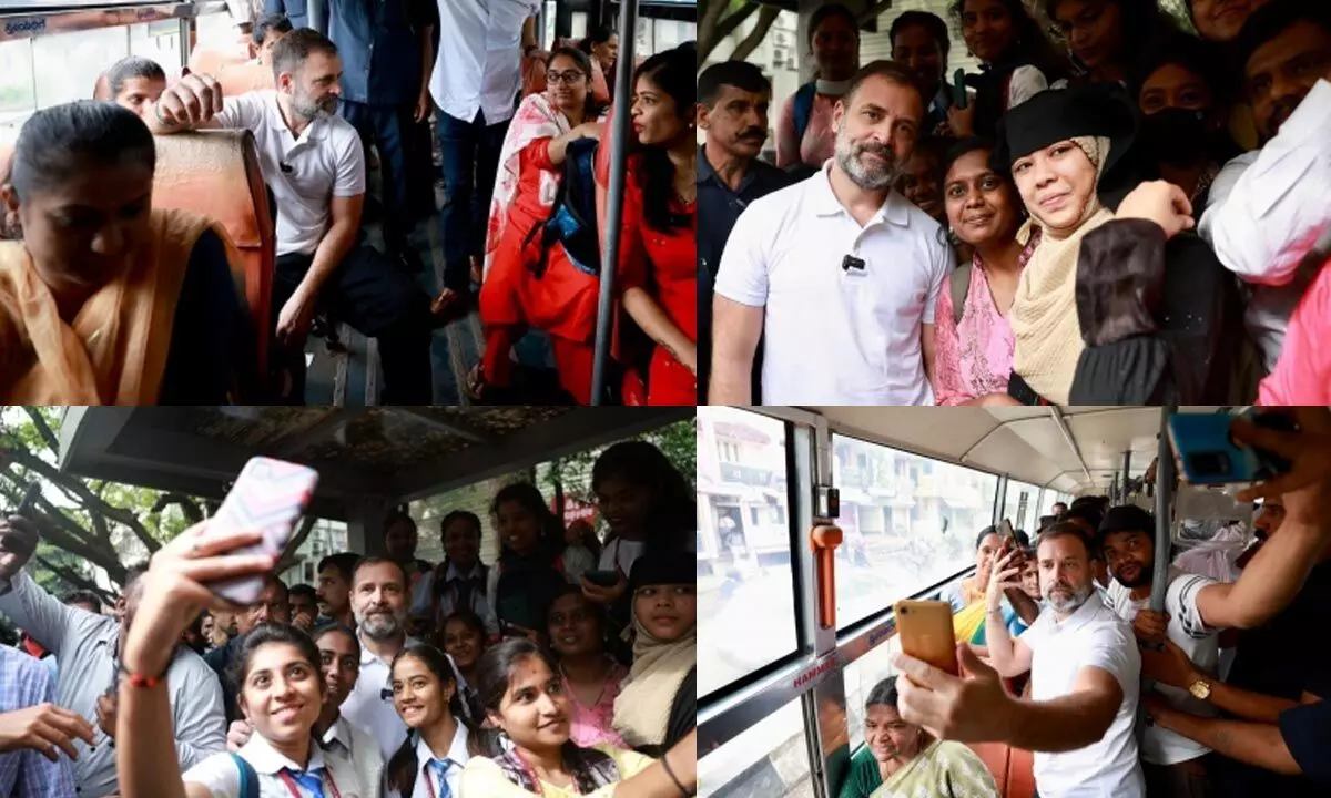 Rahul Gandhi travels in bus in Bengaluru, interacts with public