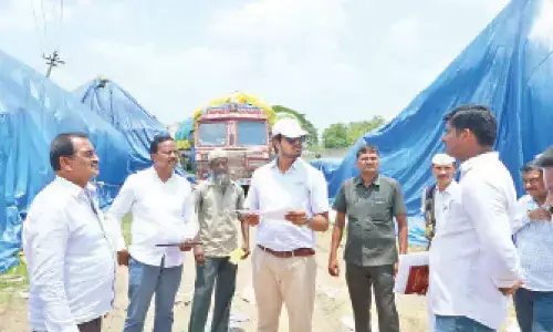 Khammam: Collector VP Gautham inspects grain procurement centre