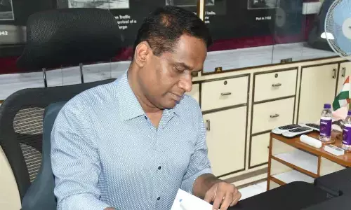 Madhaiyaan Angamuthu takes charge as VPA chairperson in Visakhapatnam on Tuesday