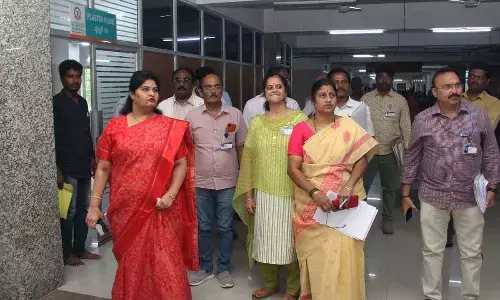 TTD JEO Sada Bhargavi during an inspection at BIRRD in Tirupati on Tuesday