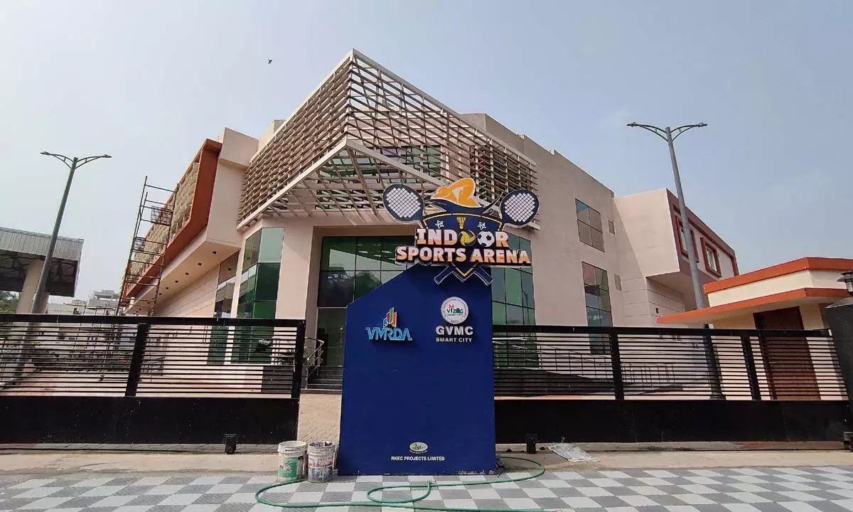 A view of the indoor sports arena at MVP Colony in Visakhapatnam