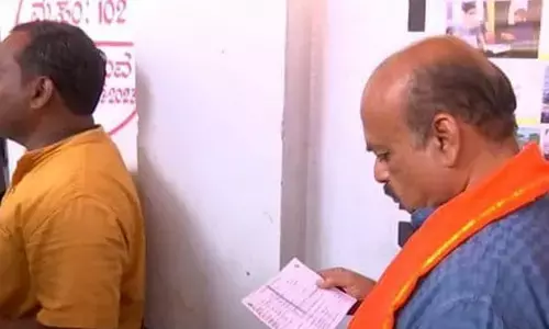 CM Bommai Casts His Vote At Shiggaon