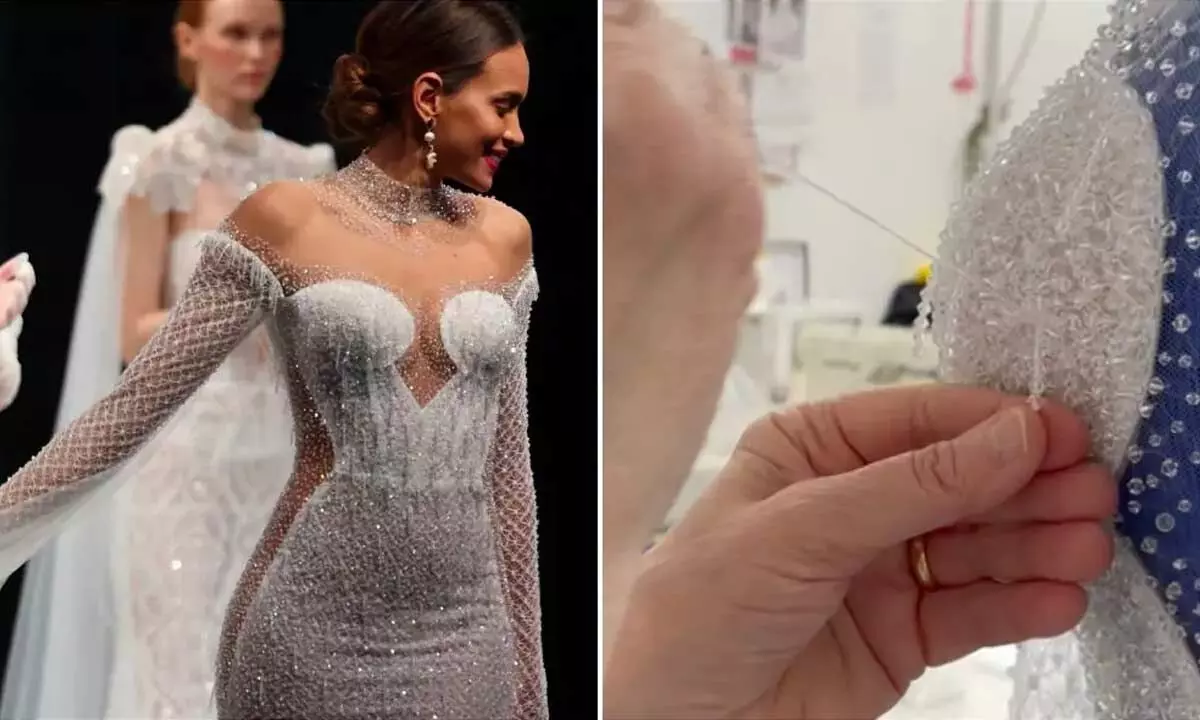 A Bridal Dress Set A New Guinness World Record For Most Crystals On A Wedding Dress