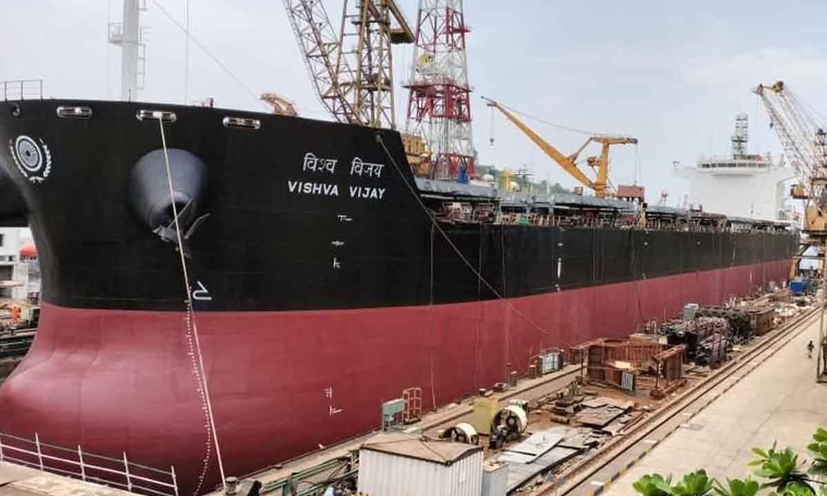 Visakhapatnam: Hindustan Shipyard Limited Undocks Largest Vessel In ...