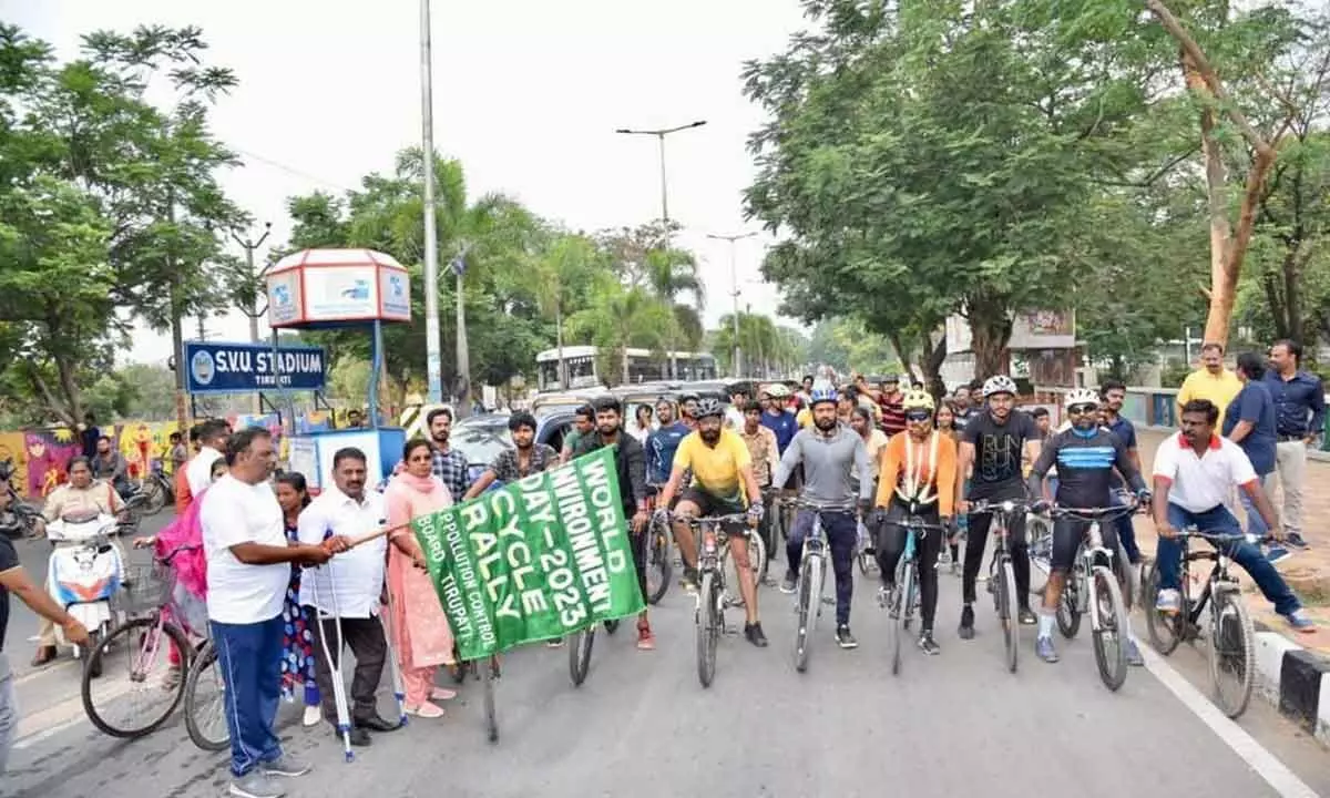 Tirupati: AP Pollution Control Board organises cycle rally in Tirupati