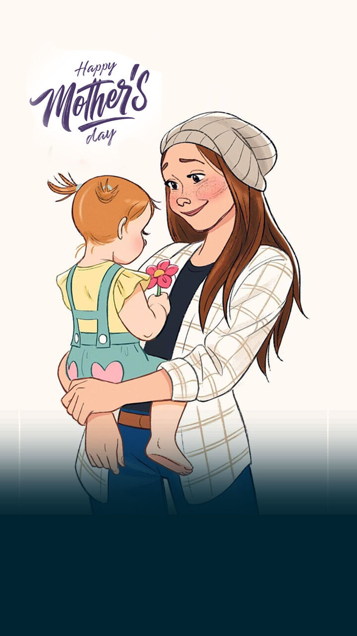 Cartoon drawing happy mothers'day card Stock Illustration by ©wenpei  #65840465