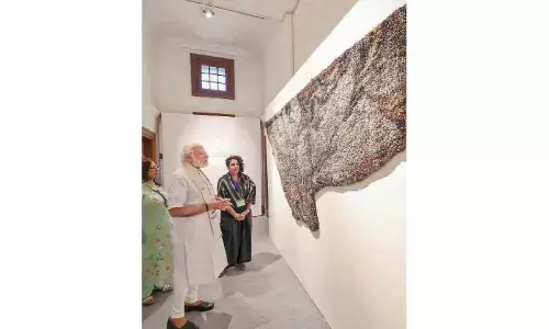 New Delhi: Prime Minister Narendra Modi visits Jana Shakti exhibition