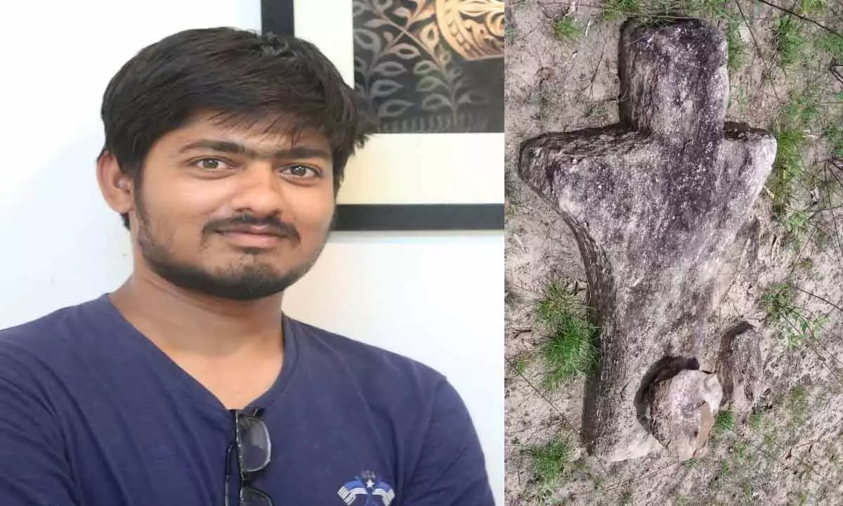 The rare menhir found at  Suddhagutta area near Motlagudem village under Mangapet mandal in Mulugu district