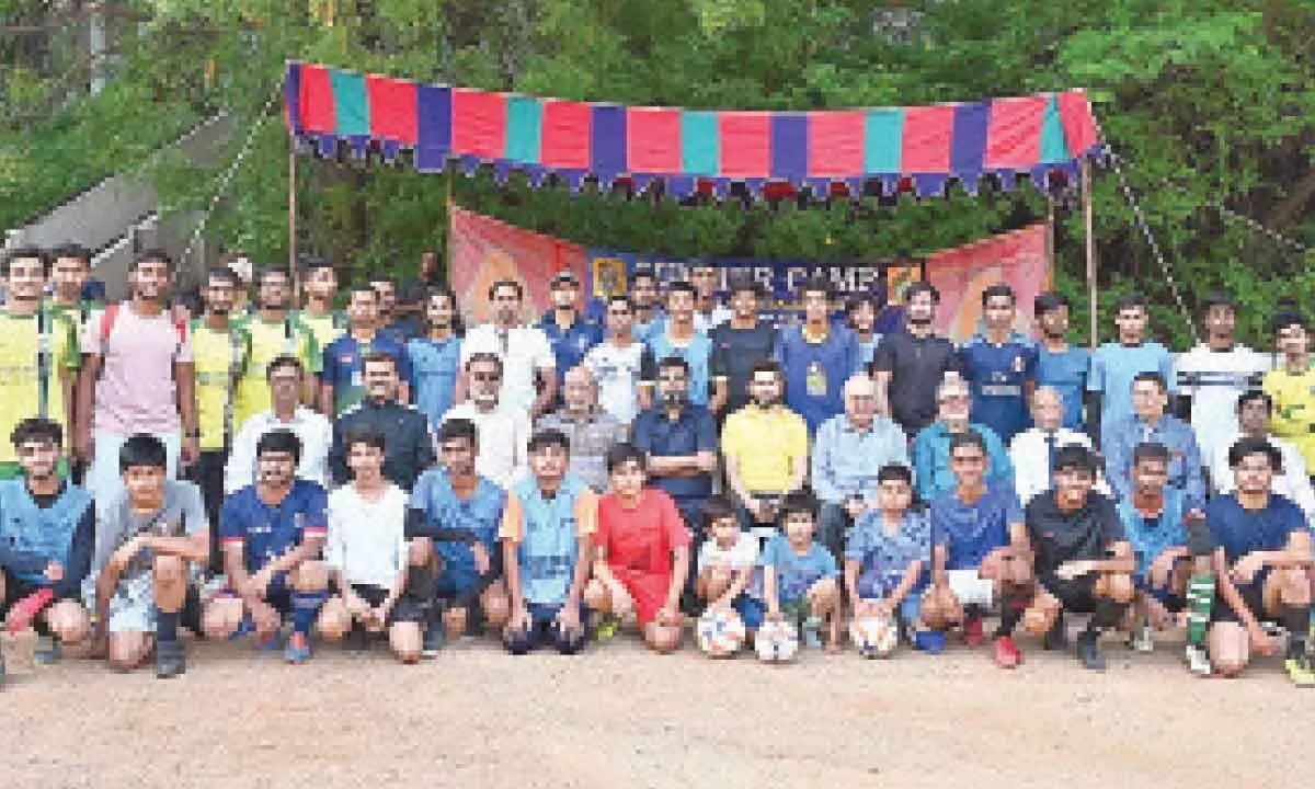 Hyderabad: Shabbir Ali Football Academy summer camp at MJ College