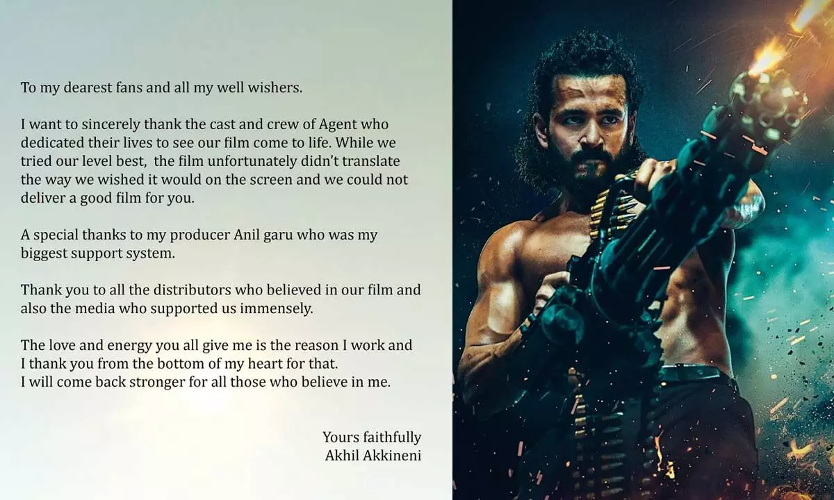 Accepting the failure, Akhil dropped a heartfelt note on his Twitter page…