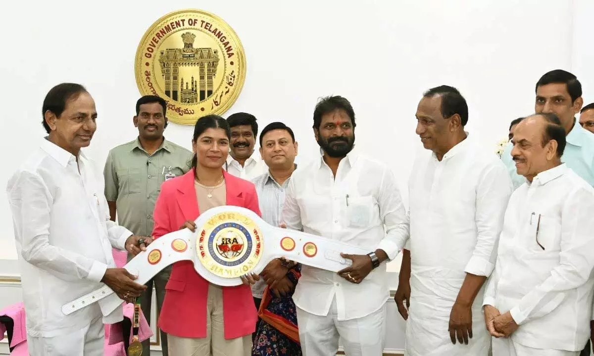 Chief Minister Sri K. Chandrashekhar Rao wished that World Boxing Champion Nikhat Zareen will win gold medal in the upcoming Olympics