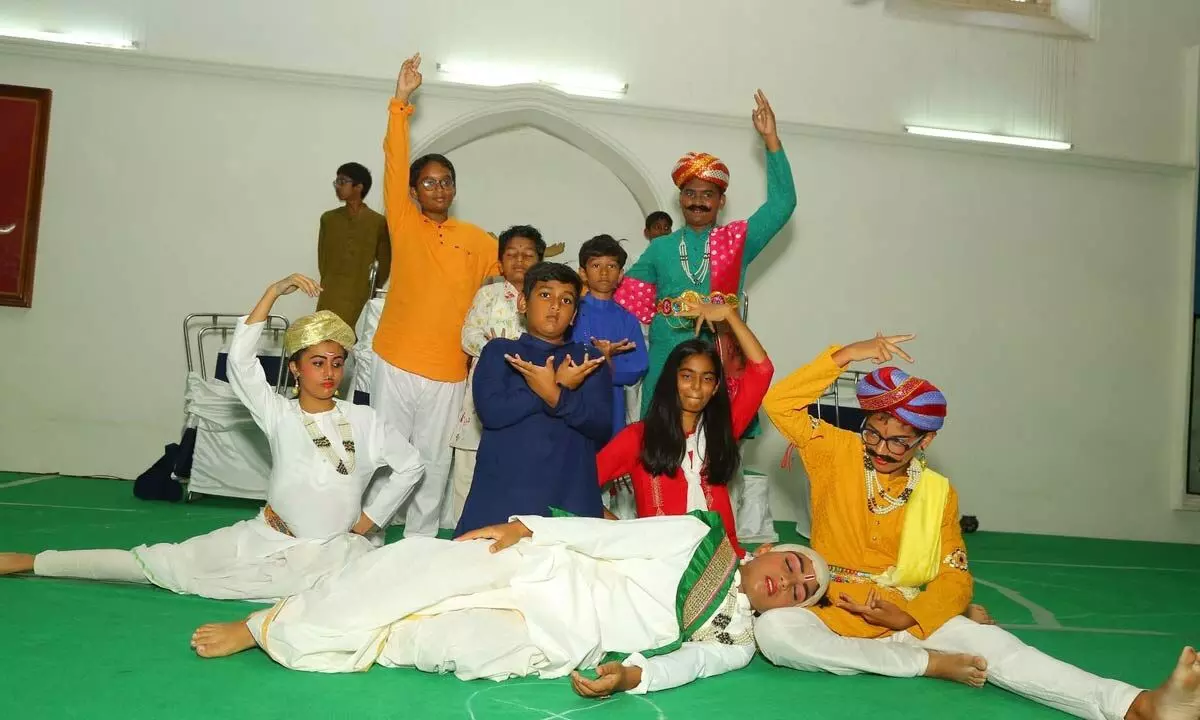 Students performing at summer camp in Hyderabad Public School, Hyderabad on Saturday