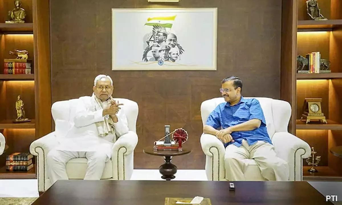 Bihar Chief Minister Nitish Kumar Met Arvind Kejriwal Today To Discuss Plans For Election 2024