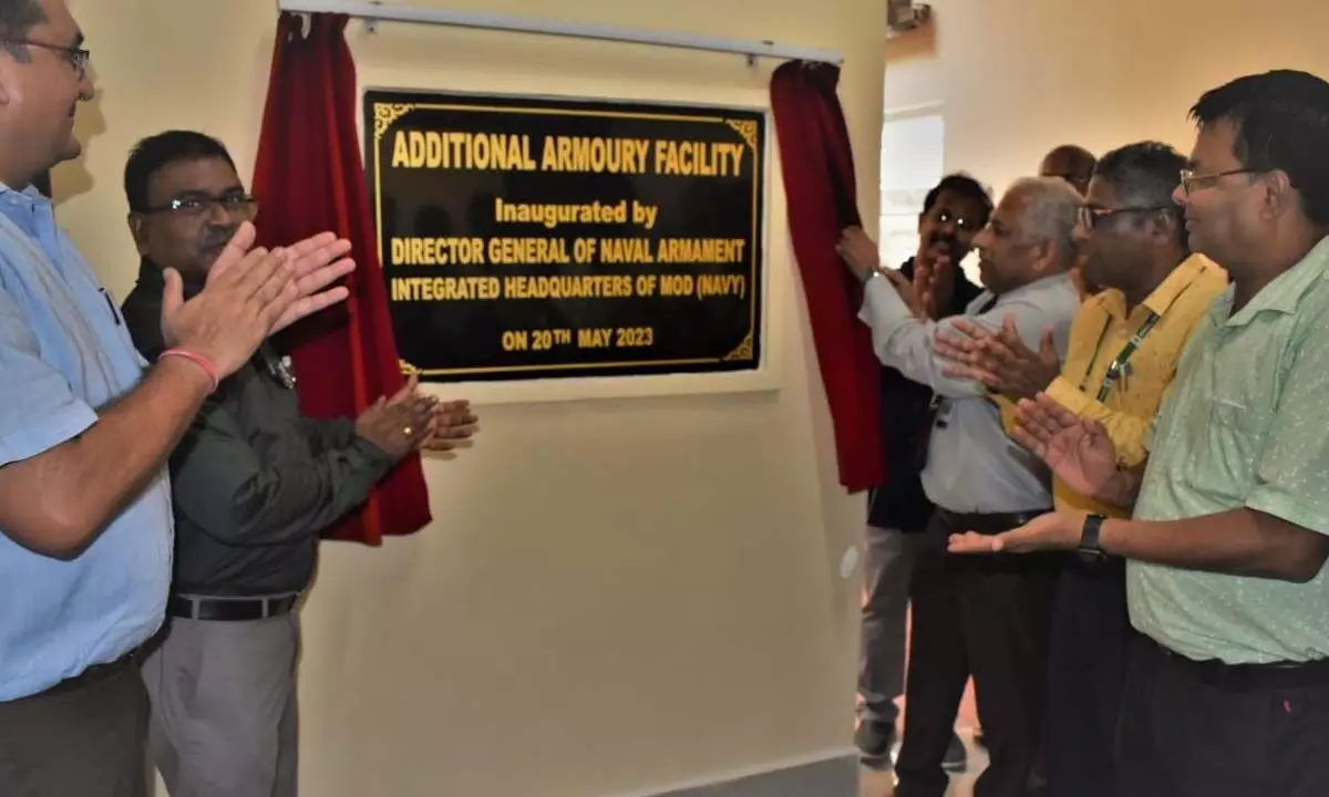 INAS, Director General of Naval Armament, Integrated Headquarters, Ministry of Defence (Navy) KSC Iyer inaugurating the additional armoury facility during his visit to NAD, Visakhapatnam INAS, Director General of Naval Armament, Integrated Headquarters, Ministry of Defence (Navy) KSC Iyer inaugurating the additional armoury facility during his visit to NAD, Visakhapatnam