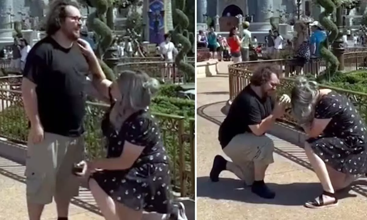 Watch The Viral Video Of A Woman Proposing To Her Boyfriend In Disneyland