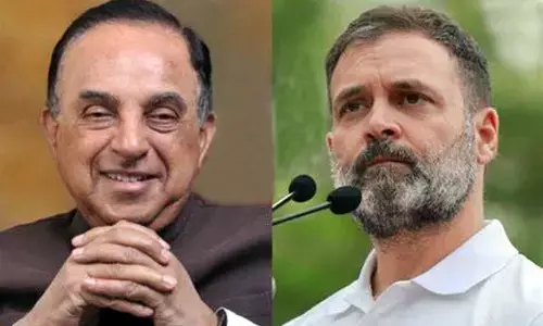 Former BJP MP Subramanian Swamy and Congress leader Rahul Gandhi