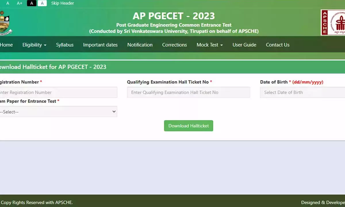 AP PGECET 2023 admit cards released, exams from May 28