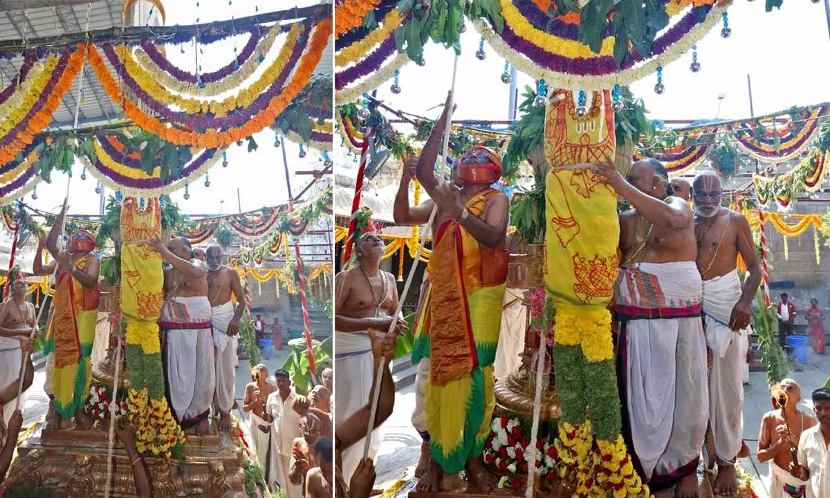 Tirupati: Dwajarohanam held amidst gaiety and religious fervor