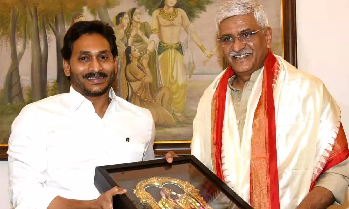 AP CM Y S Jagan Mohan Reddy meets Union Jal Shakti Minister Gajendra Singh Shekawat urging him to accept the revised estimates for Polavaram project and release the necessary funds.