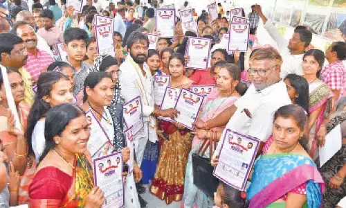 Mahbubnagar: 155 journalists get two bedroom house pattas in Mahbubnagar