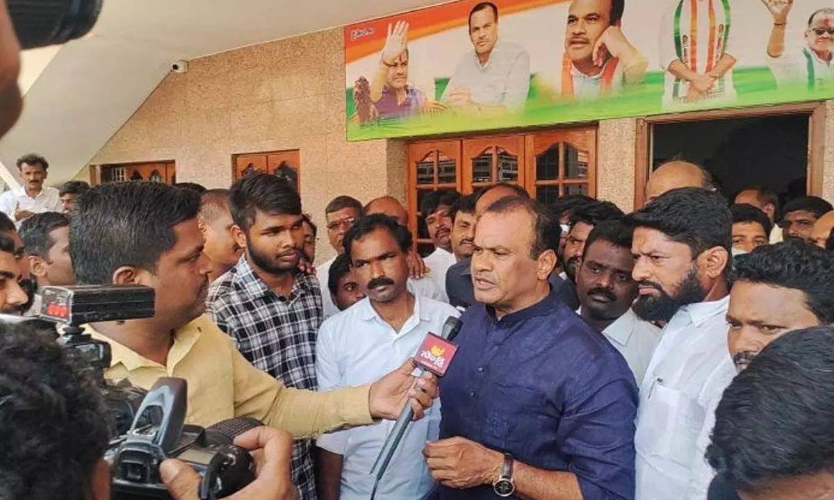 MP Venkat Reddy speaking to media in Nalgonda on Sunday