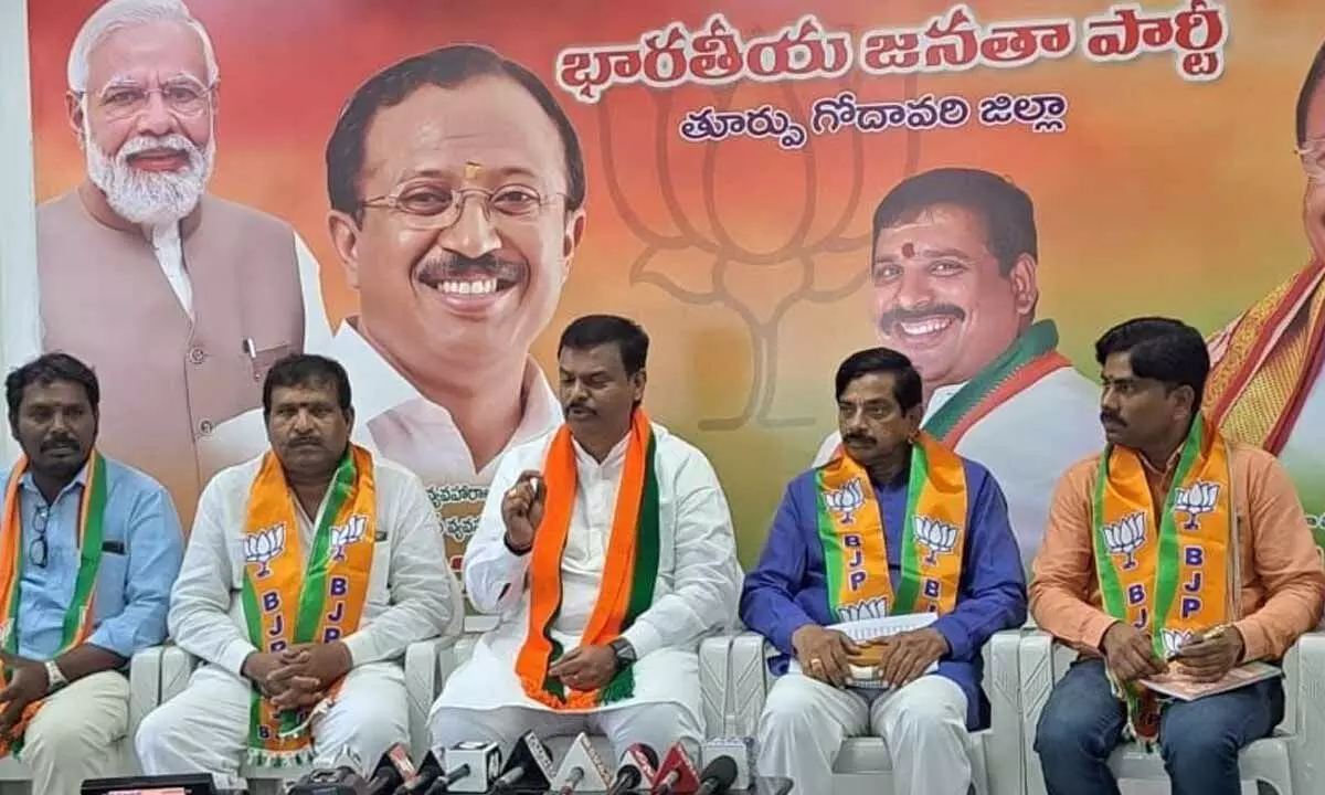 BJP State general secretary PVN Madhav speaking to the media at the party office in Rajamahendravaram on Tuesday