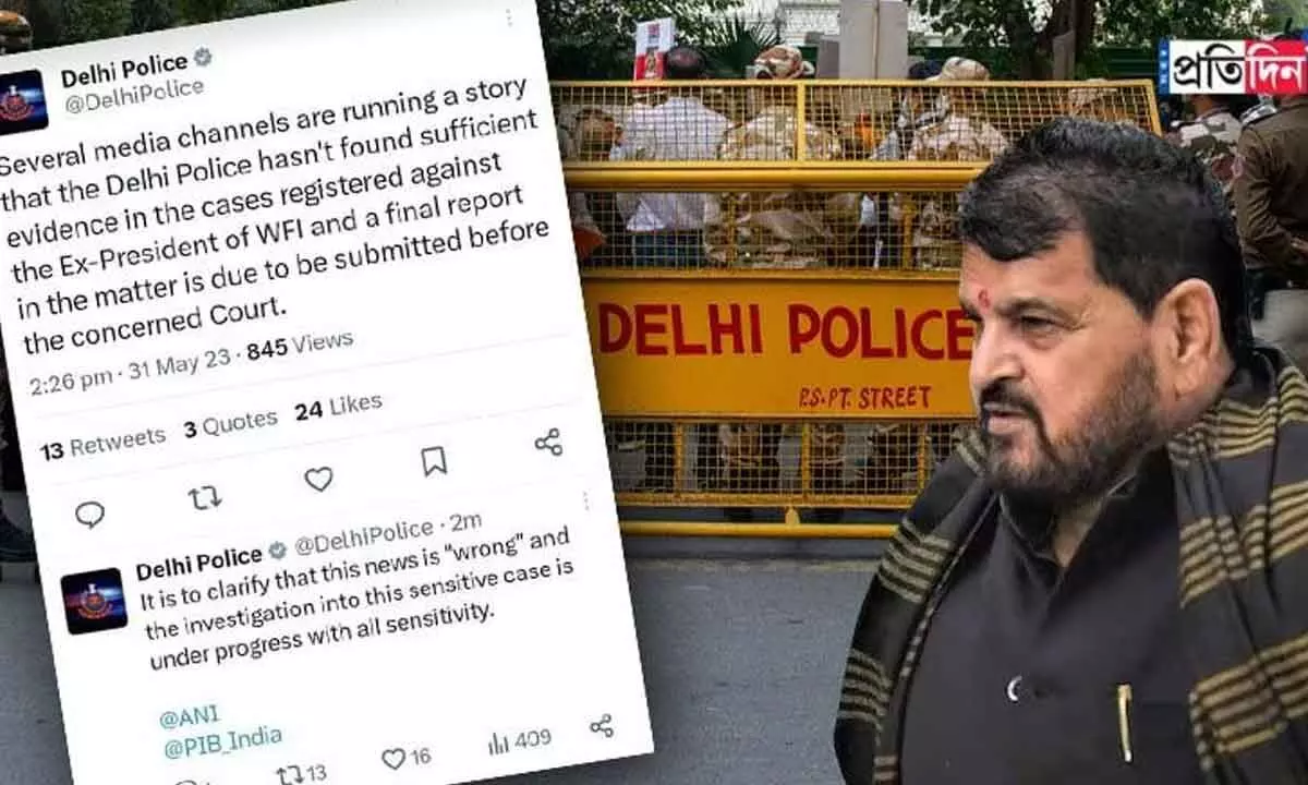 Why Delhi police deleted tweet on Brij Bhushan case?