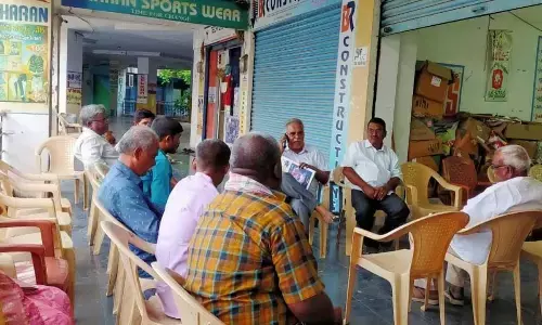 Former MLC Dr Geyanand participating in discussion of ‘Sandarbham’ in Anantapur on Wednesday