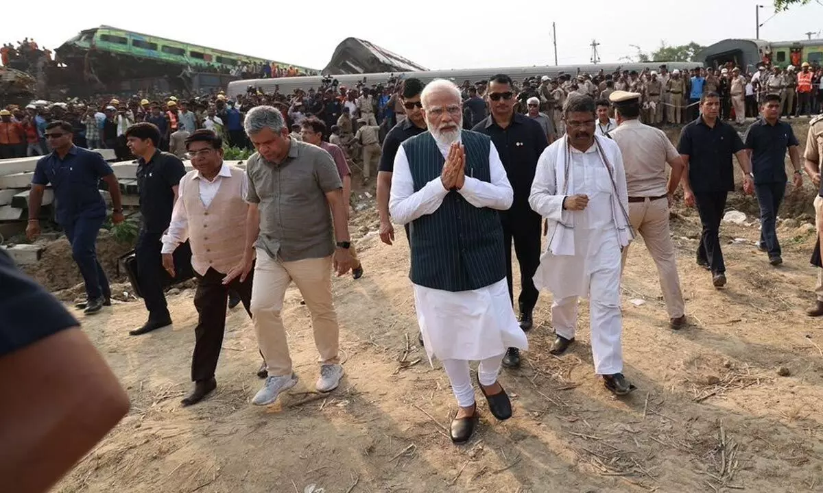 Prime Minister Narendra Modi visited the Odisha Train accident site in Balasore