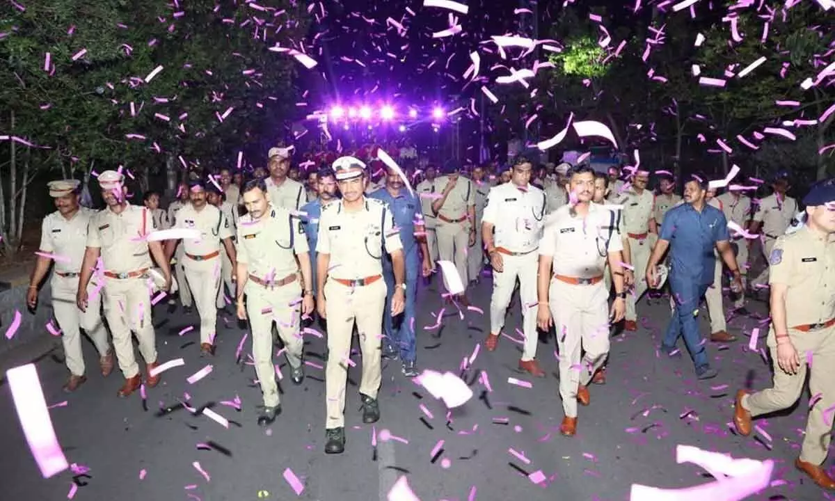 Hyderabad City cops patrol streets at night