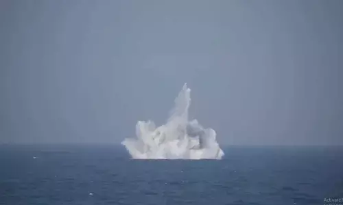 Heavy weight torpedo of Indian Navy engages an underwater target