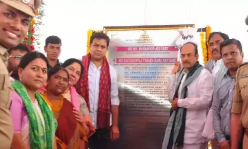 KTR lays foundation stone for development works in Mulugu, to address public meeting