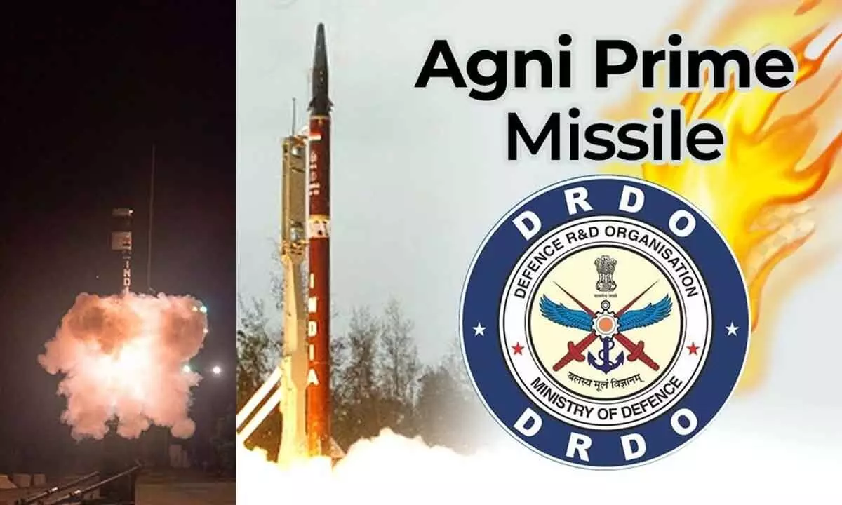 Agni Prime missile was successfully flight-tested by DRDO