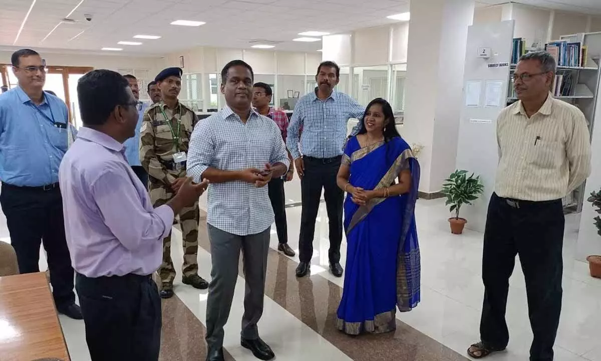 Visakhapatnam Port Authority Chairperson M Angamuthu during his visit to IMU and CEMS on Thursday