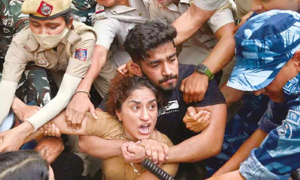 Woman wrestler at WFI chief’s office: Police recreates sequence of events at BJP MP’s office