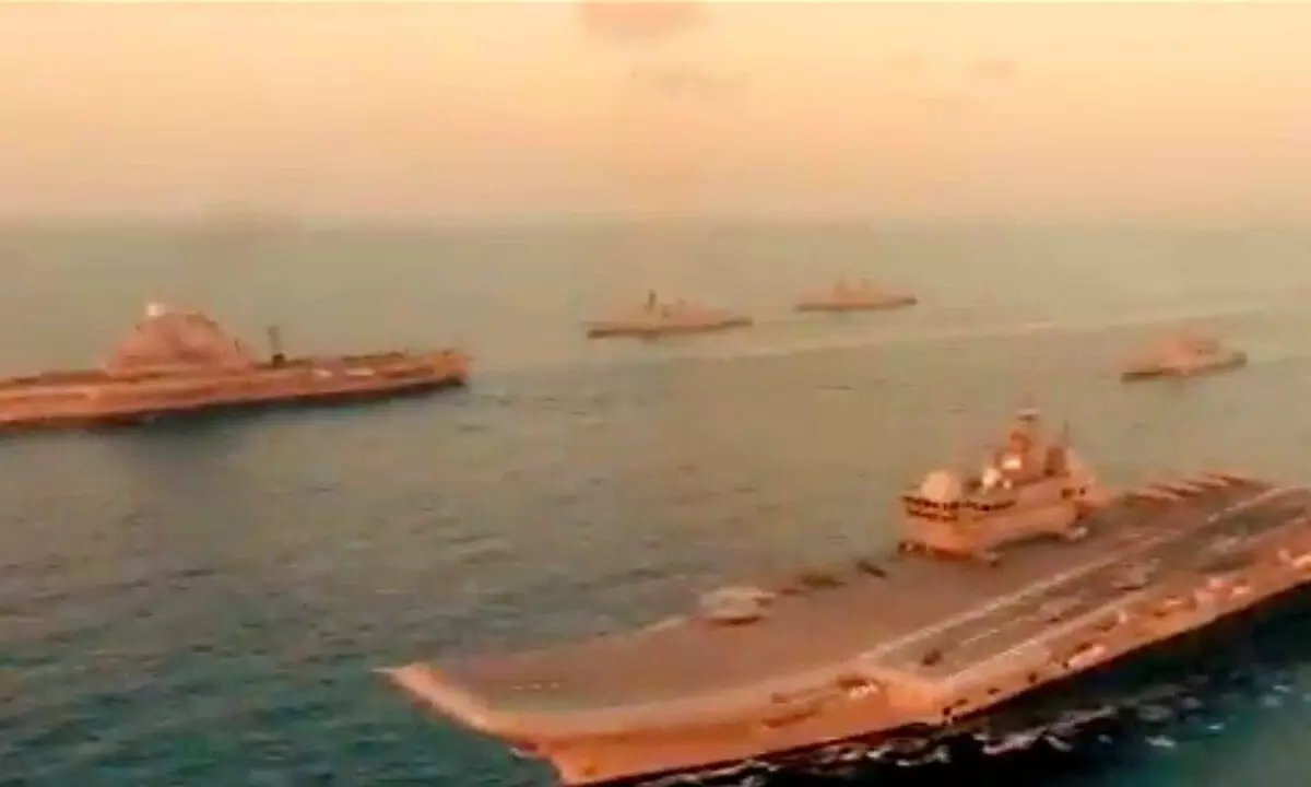 Indian Navy undertakes twin carrier CBG ops in Arabian Sea.