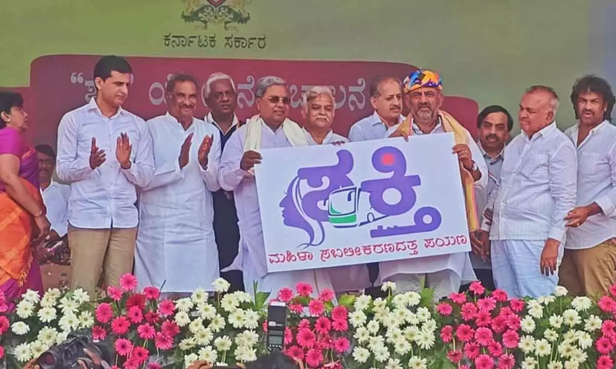 CM Siddaramaiah launches Shakti Yogana, 18,609 buses for women to travel free