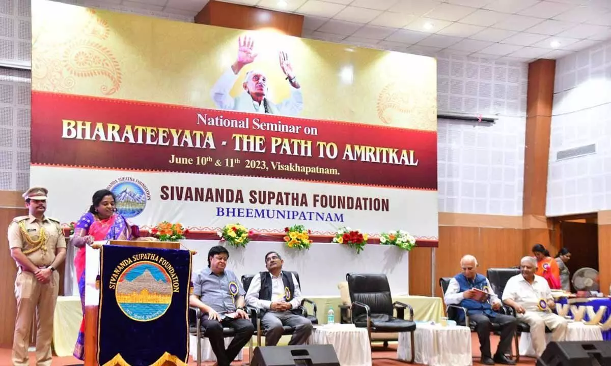 Telangana governor participates in National seminar Bharateeyata - The Path to Amritkal