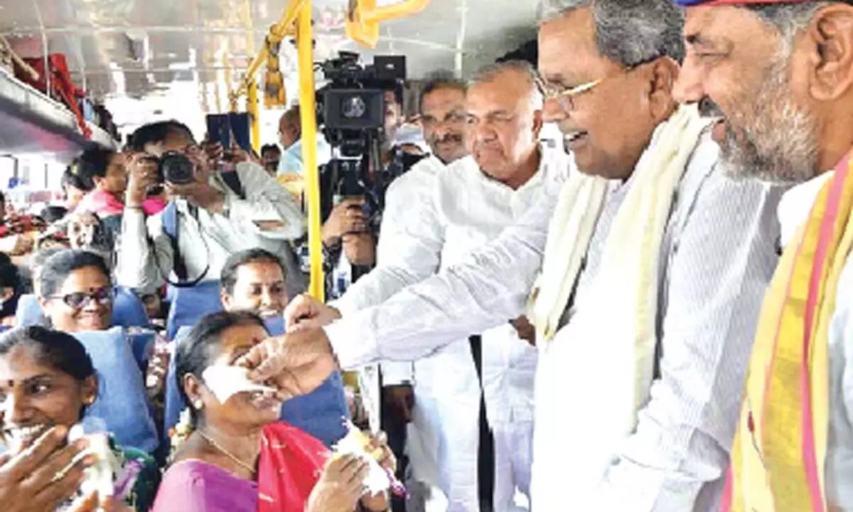 Free bus travel scheme launched, women in Karnataka celebrate