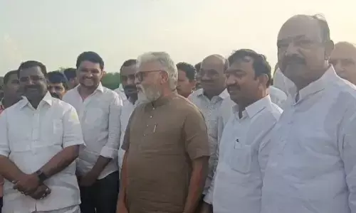 Minister Ambati Rambabu reviewing arrangements for the CMs visit, at Krosuru on Sunday