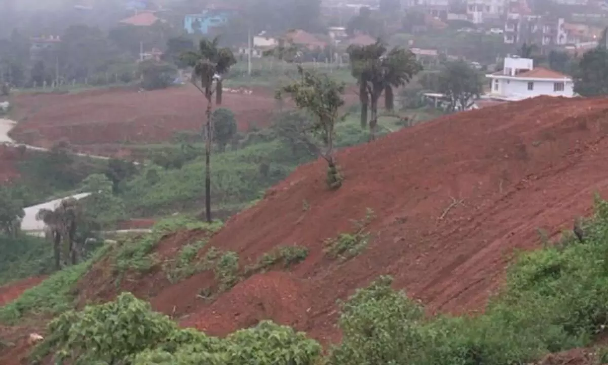 Huge hill razed for residential layout triggers landslide panic