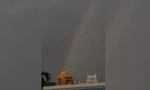 Rainbow spotted in Tirumala