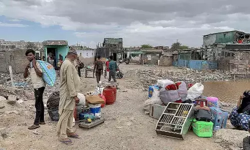 Evacuation process from coastal areas of Gujarat on