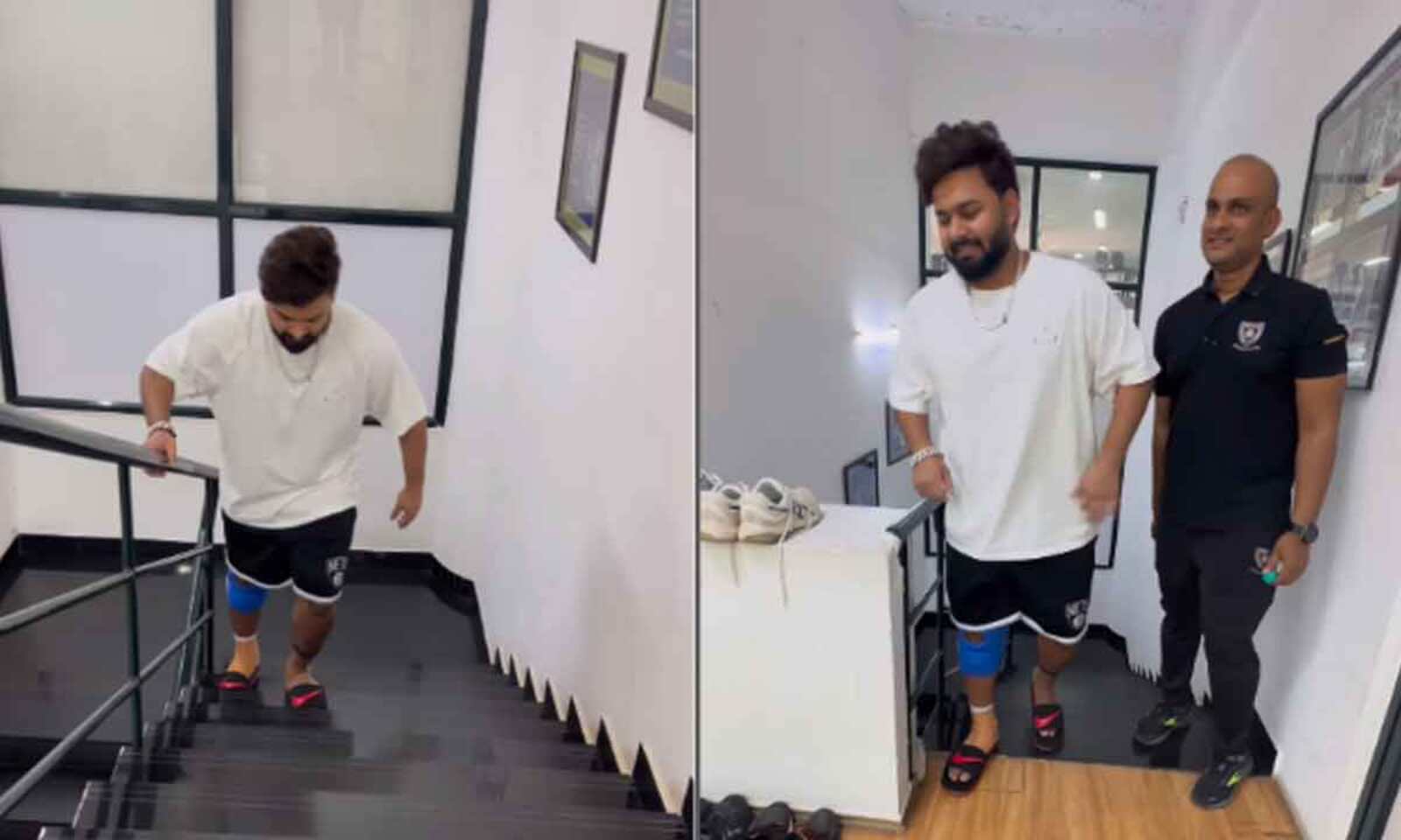 ऋषभ पंत की तबियत में हुआ काफी सुधार, बिना किसी सहारे के सीढ़ियां चढ़ते हुए आए नजर Rishabh Pant's health improved a lot, was seen climbing stairs without any support