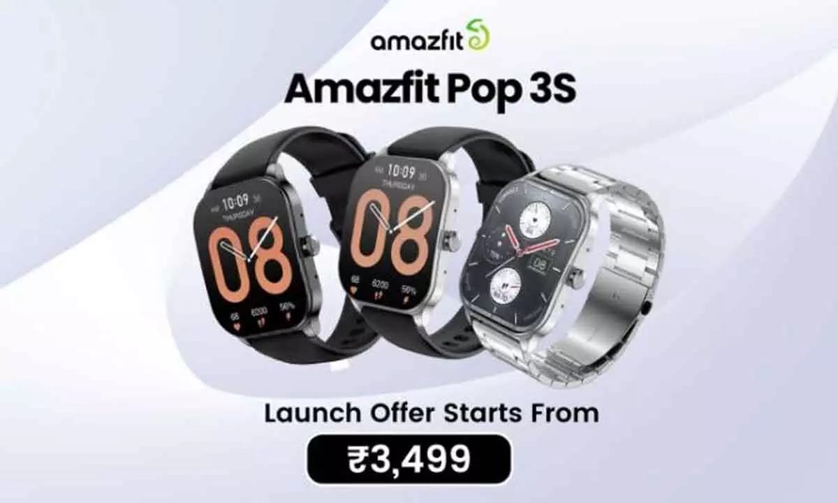 Amazfit Pop 3S Smartwatch with Large Display and Bluetooth Calling Launched Today at INR 3,999 Onwards