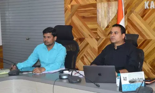 District Collector V Vijaya Rama Raju addressing the officials over implementation of Jagananna Suraksha in Kadapa on Saturday.