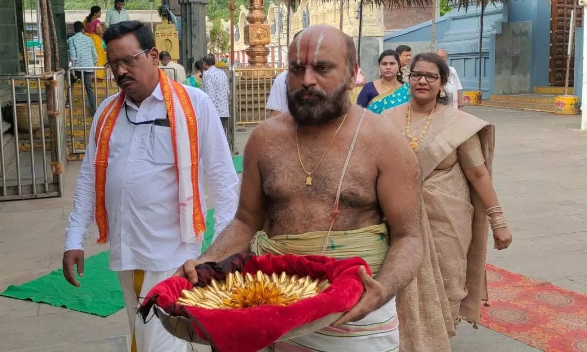 Swarna pushparchana for Simhachalam deity